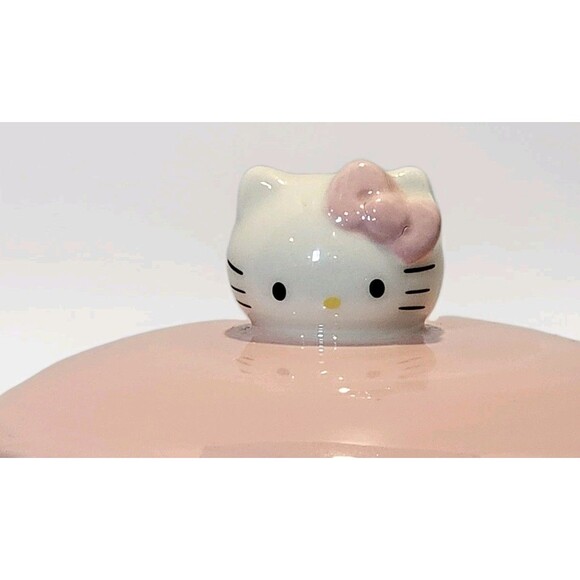 Hello Kitty Pink/White Stripe Canister Cookie Jar 8.5” NEW HTF Rare Sanrio - Picture 3 of 7
